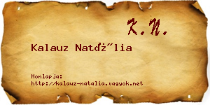 Kalauz Natália névjegykártya